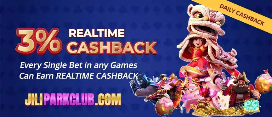 jilipark club 3% Realtime Cashback